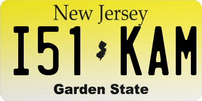 NJ license plate I51KAM