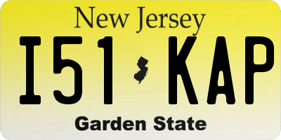 NJ license plate I51KAP