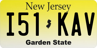 NJ license plate I51KAV