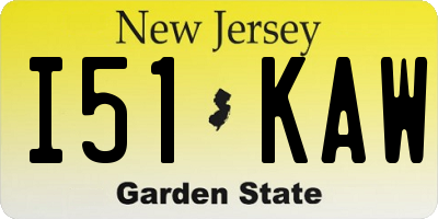 NJ license plate I51KAW