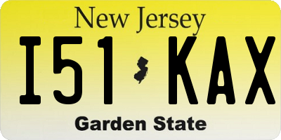 NJ license plate I51KAX
