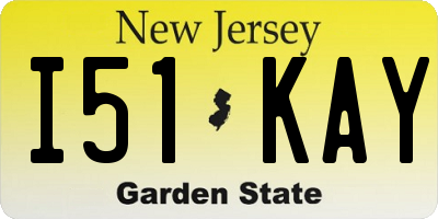NJ license plate I51KAY