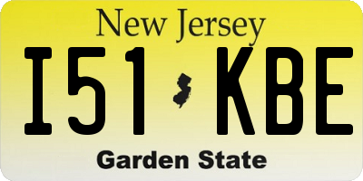 NJ license plate I51KBE