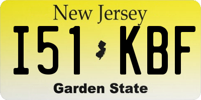 NJ license plate I51KBF