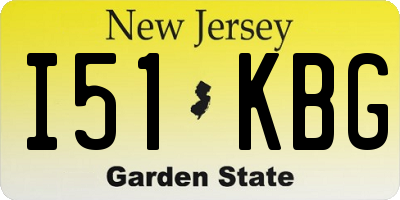 NJ license plate I51KBG