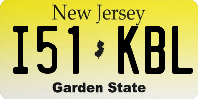 NJ license plate I51KBL