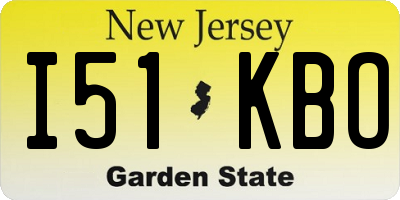 NJ license plate I51KBO