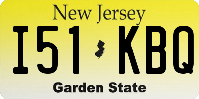 NJ license plate I51KBQ