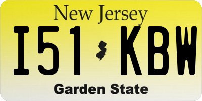 NJ license plate I51KBW