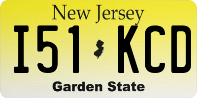 NJ license plate I51KCD