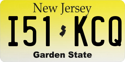 NJ license plate I51KCQ