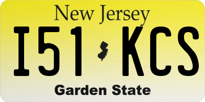 NJ license plate I51KCS