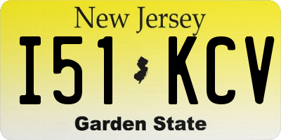 NJ license plate I51KCV