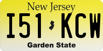 NJ license plate I51KCW