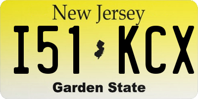 NJ license plate I51KCX