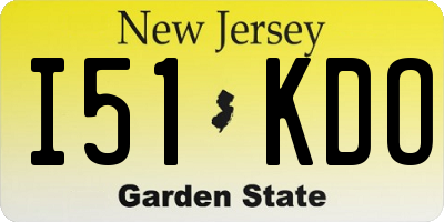 NJ license plate I51KDO