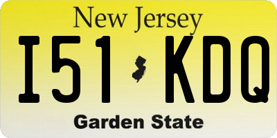 NJ license plate I51KDQ