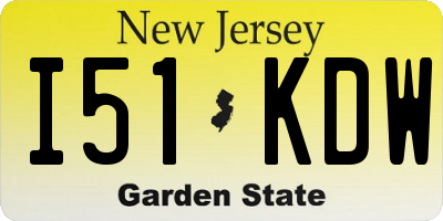 NJ license plate I51KDW