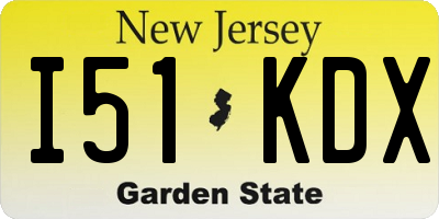 NJ license plate I51KDX