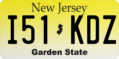 NJ license plate I51KDZ