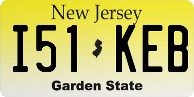 NJ license plate I51KEB