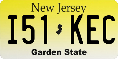 NJ license plate I51KEC