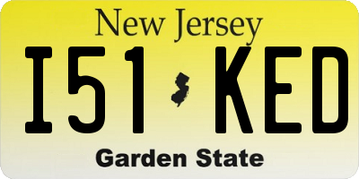 NJ license plate I51KED