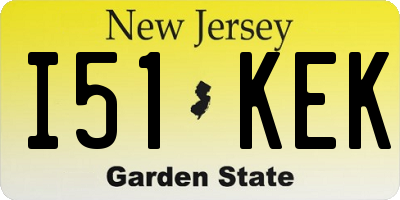 NJ license plate I51KEK