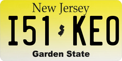 NJ license plate I51KEO