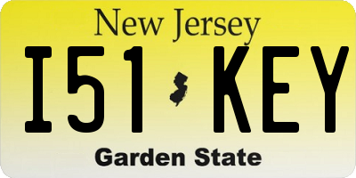 NJ license plate I51KEY
