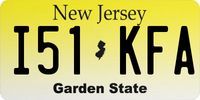 NJ license plate I51KFA