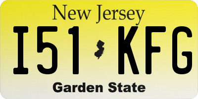 NJ license plate I51KFG