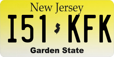 NJ license plate I51KFK
