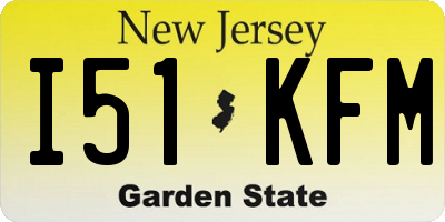 NJ license plate I51KFM