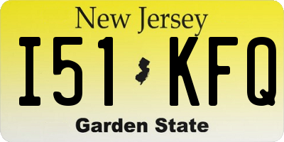 NJ license plate I51KFQ