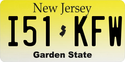 NJ license plate I51KFW