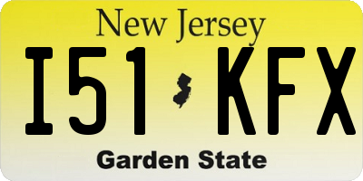 NJ license plate I51KFX
