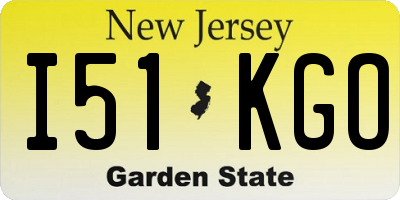NJ license plate I51KGO