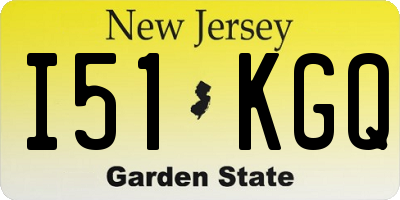 NJ license plate I51KGQ