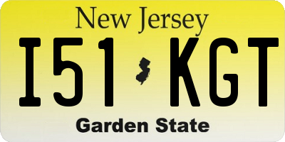 NJ license plate I51KGT