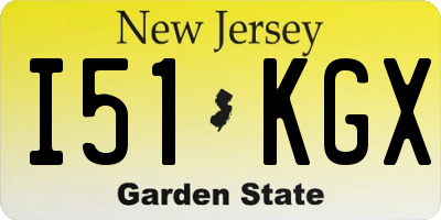 NJ license plate I51KGX