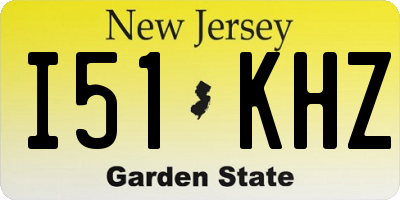 NJ license plate I51KHZ