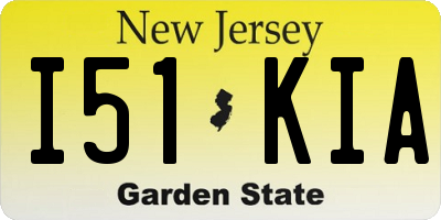 NJ license plate I51KIA