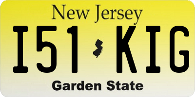 NJ license plate I51KIG