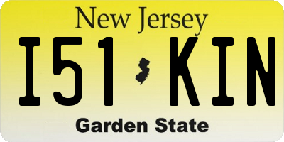 NJ license plate I51KIN