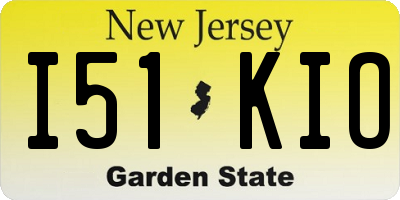 NJ license plate I51KIO