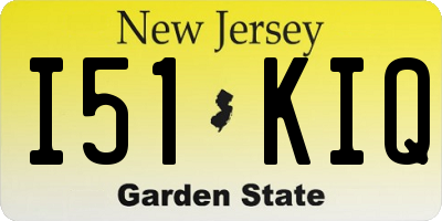 NJ license plate I51KIQ