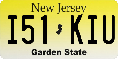 NJ license plate I51KIU