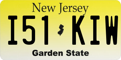 NJ license plate I51KIW