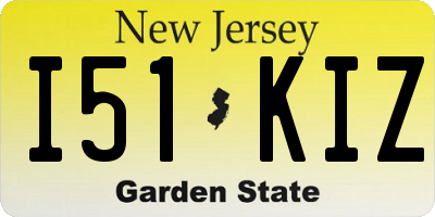 NJ license plate I51KIZ